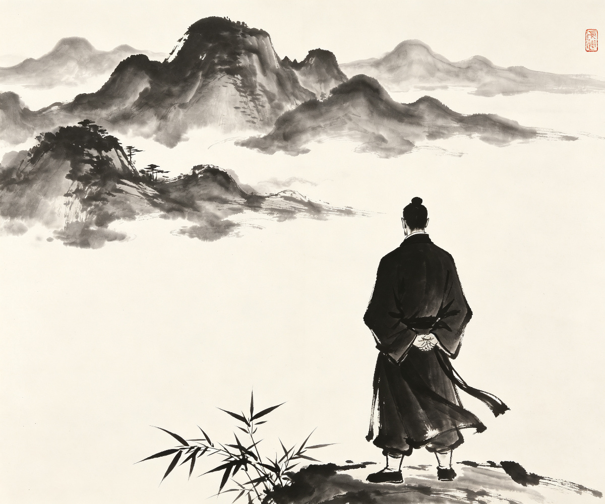 项老师水墨意境图
